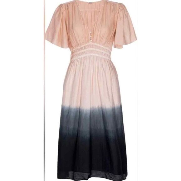 St. Roche NWT Monarch Midi Dress‎ Ombre Praline Wild Rose Black Size 2 MSRP $425 - Picture 1 of 5